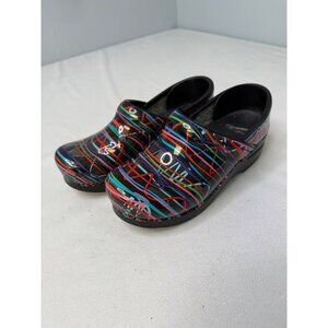 Womens Retro Streamer Stapled Dansko Clogs - Size 36